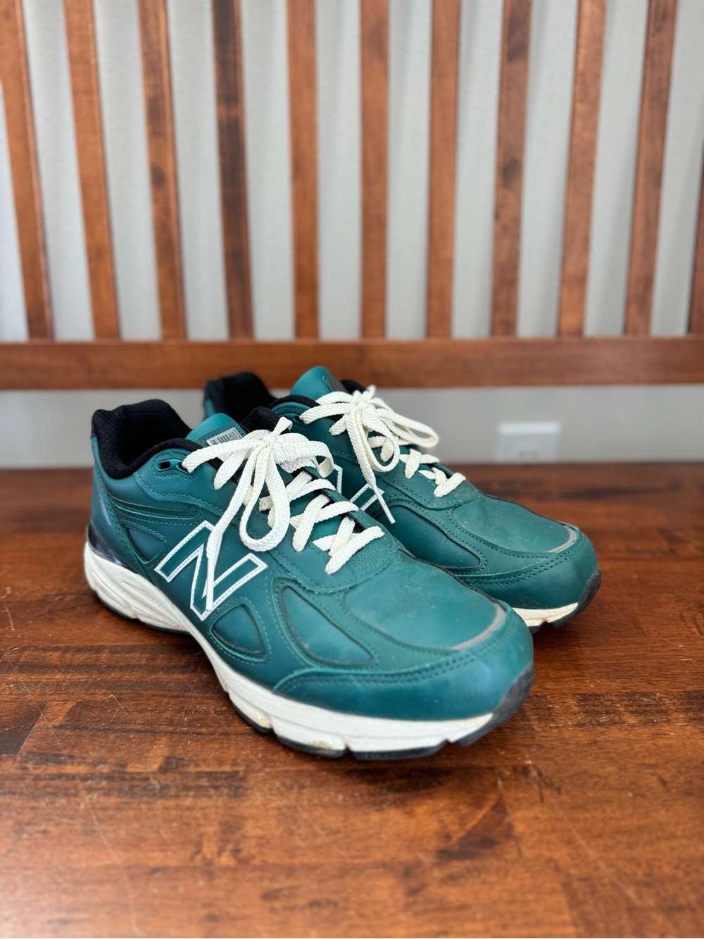 New Balance 990V4 Men’s Teddy Santis Teal Leather Sneakers